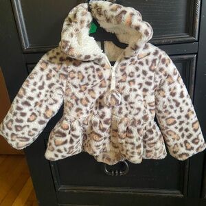 Baby faux-fur leopard winter jacket